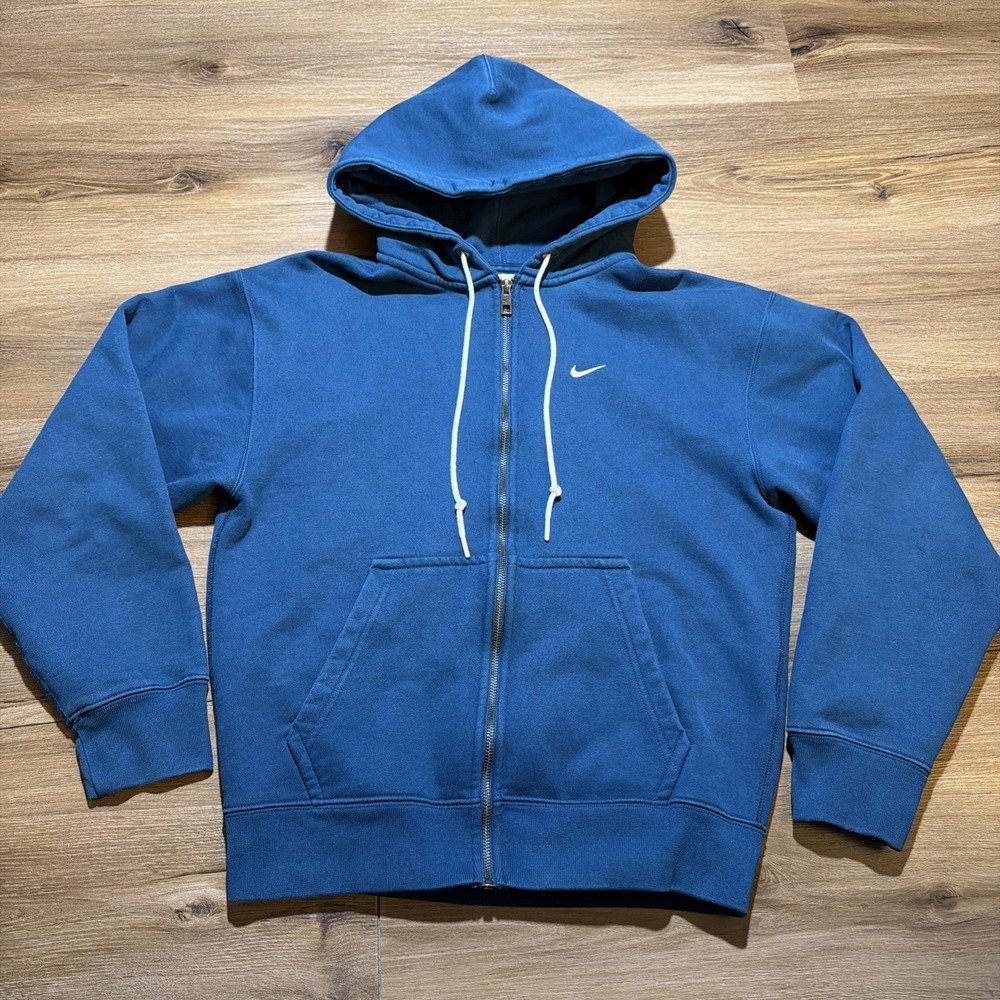 Nike‎ Lab Men's SMALL Solo Swoosh Full-Zip Heavy Hoodie Valerian Blue DR0403-460